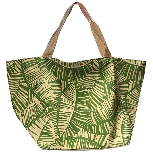 Chico's Tropical Palm Leaf Oversized Tote Bag & Pouch Set - Picture 3 of 15